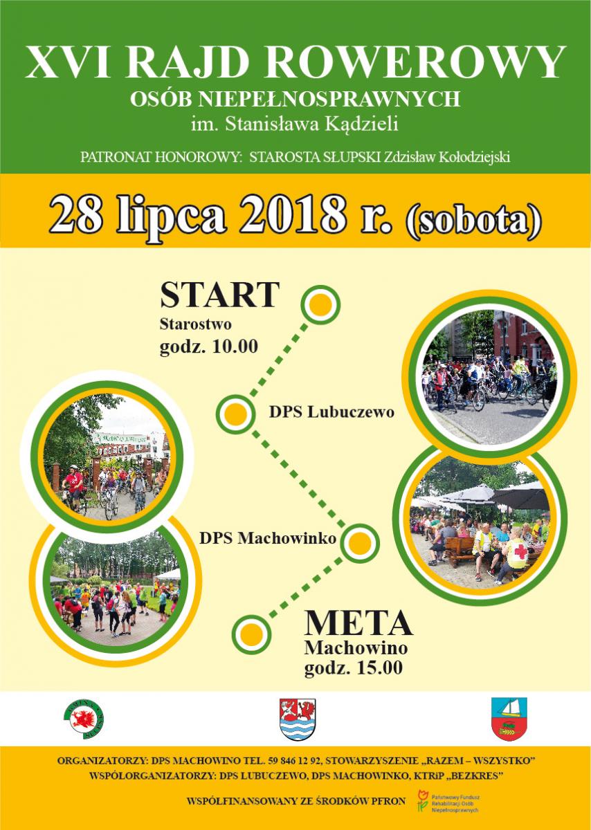 Udział w rajdzie rowerowym os&oacute;b niepełnosprawnych - plakat