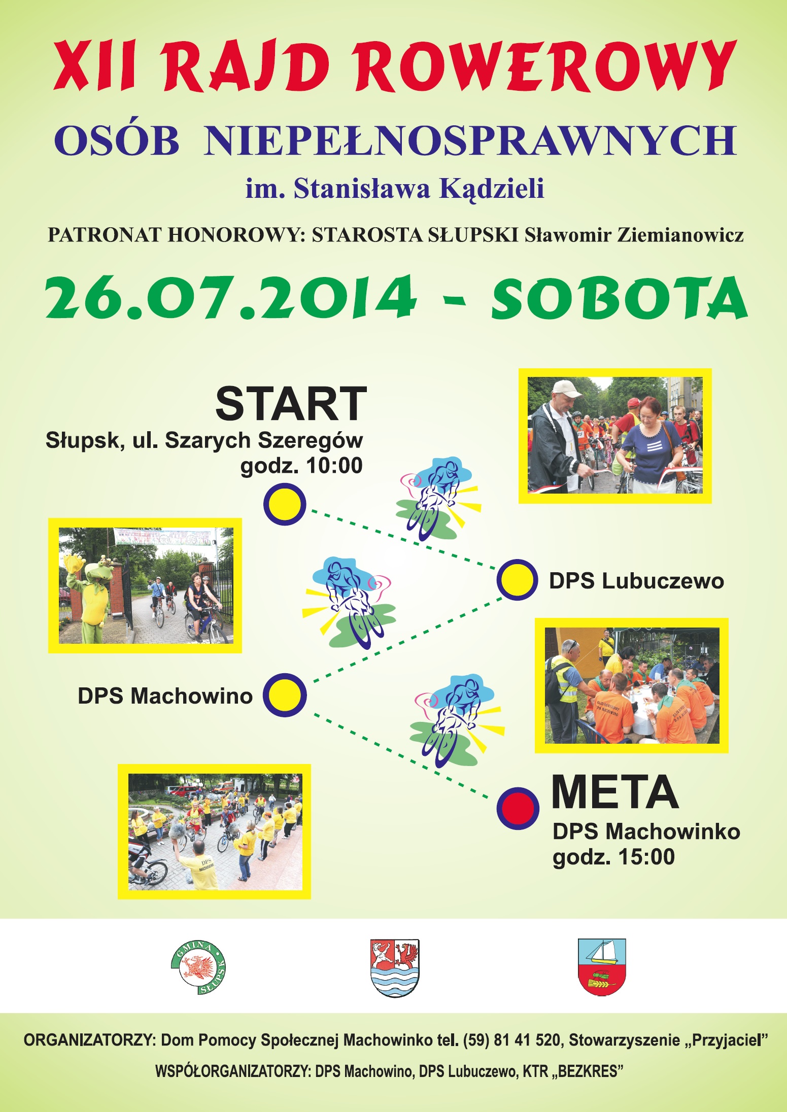 Rajd rowerowy os&oacute;b niepełnosprawnych - plakat