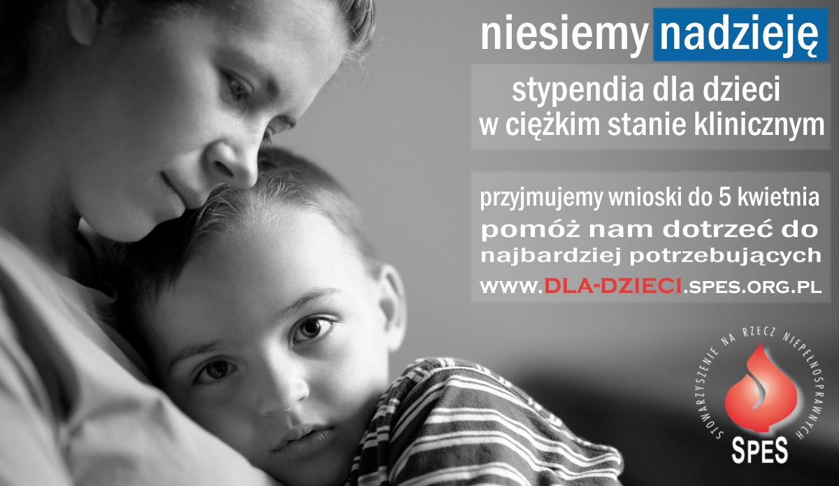 plakat stypendia dla rodzin dzieci w ciężkim stanie klinicznym