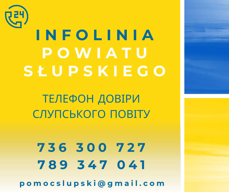 plakat infolinia - pomoc dla Ukrainy