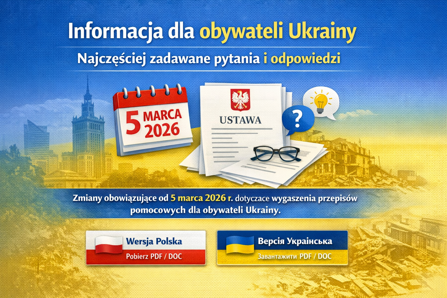 Zdjęcie: Informacja dla obywateli Ukrainy – najczęściej zadawane pytania i odpowiedzi