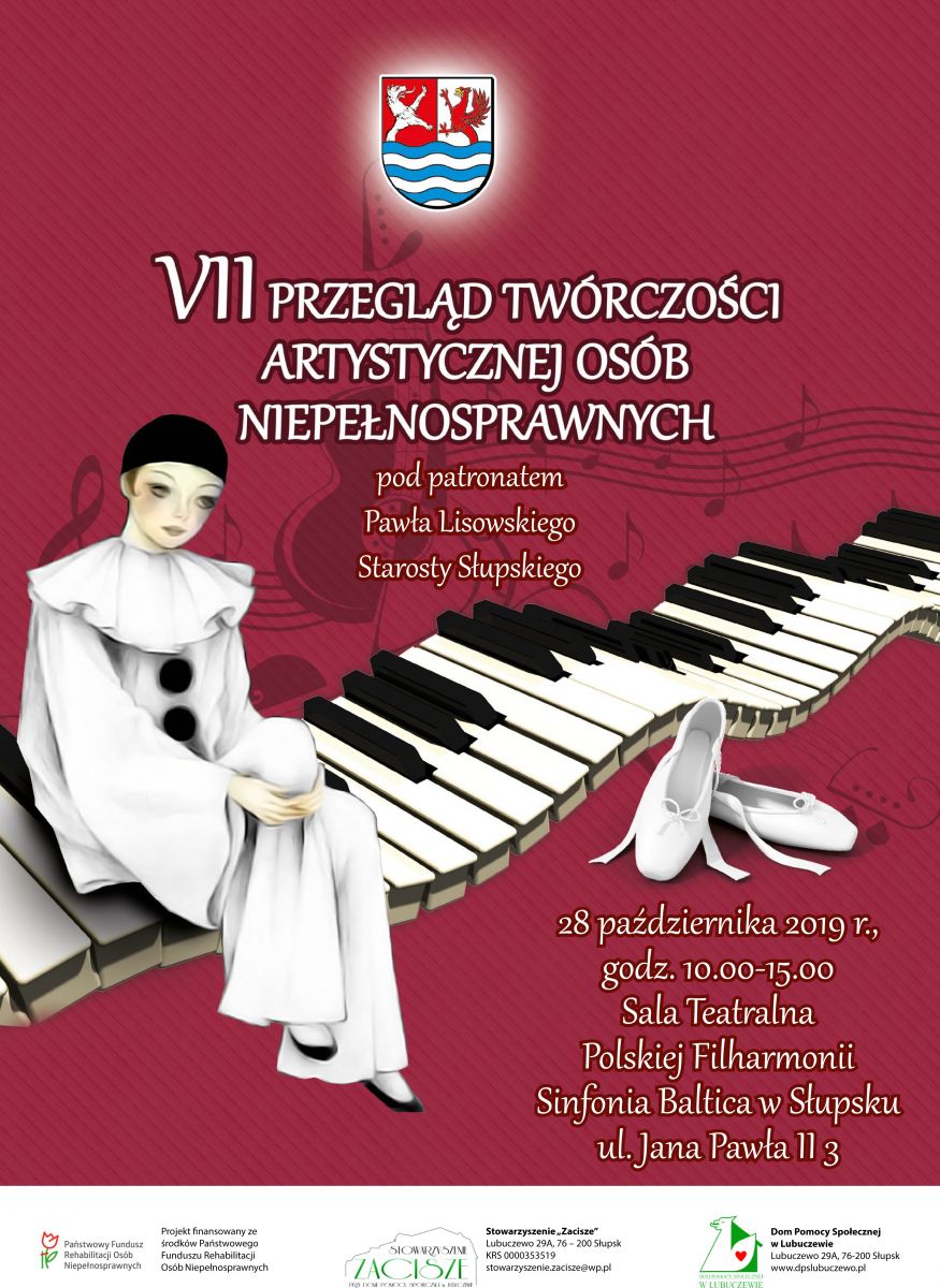 plakat VII Przęglądu twórczości artystycznej osób niepełnosprawnych 